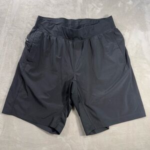 Lululemon T.H.E Shorts Men's Sz L Black Lined 9" Drawstring Running Gym Golf
